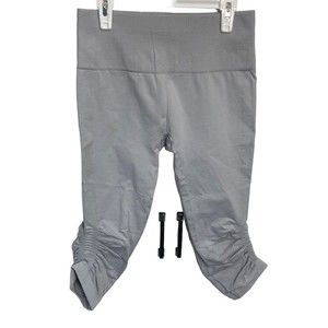 Lululemon Womens In The Flow‎ Crop Leggings Seamless Light Gray 4